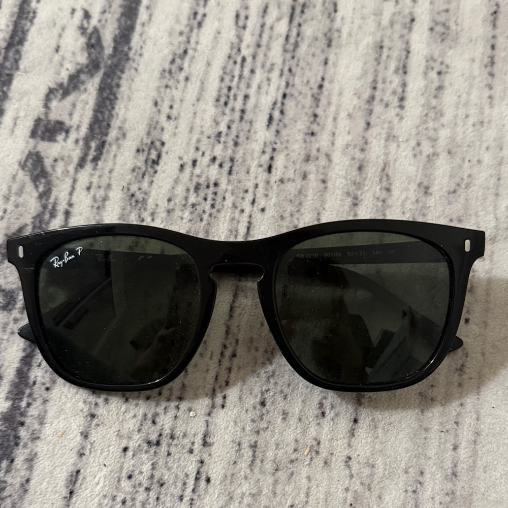 Ray-Ban Black Polarized Sunglass Arm with Logo